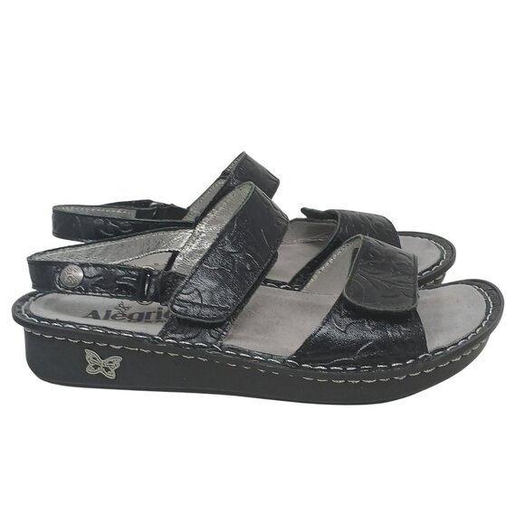 Alegria Shoes - Alegria VERONA PG Lite Womens Sz 38 US 8-8.5 Black Embossed Sandals VER-691 #8